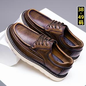 Retro American Cowboy Pure Cowhide Large Size Mens Shoes 46 High-End Feelings Huizhou Martin Boots Men 47 Low Help 48