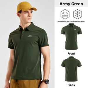Jeep | Jeep Outdoor Short Sleeve Slim Fit Sporty Polo Shirt Men Summer Breathable Half Sleeve T-Shirt Pure Color Business Casual Tee