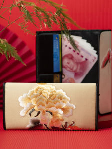 Embroidered Long Wallet Bag for Women Chinese Style Compact Ultra-Thin Handbag Ideal for Card Storage and Cash Exchange