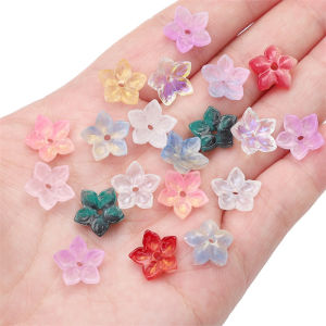 10pcs Gradient Color Pointed Flower Scattered Beads Glass Loose Spacer Beads For Handmade Bracelet Necklace Keychain DIY Craft Jewelry Making Accessories