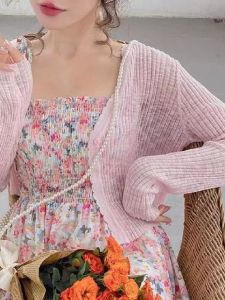 Summer Womens Sun Protection Shirt Sweet Forest System Super Fairy Thin Strap Top Versatile Young Style round Neck Long Sleeve