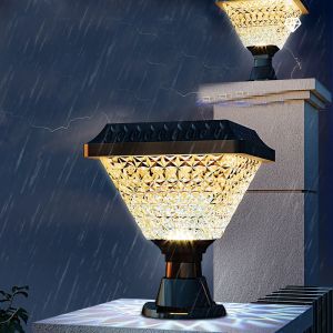 ไฟไฟติดสวนพลังงานแสงอาทิตย์กลางแจ้งหรี่ไฟเสาเวลาโคมไฟมีเสาตั้งเสาไฟทันสมัย Led สำหรับบ้านสวนวิลล่าดอกกุหลาบแต่งลานบ้าน