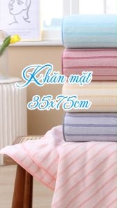 Khăn Mặt PISCES TOWEL 35x75cm Sọc Cotton Mềm Mại Khăn Spa Yoga Gym Thể Thao Thấm Hút Mồ Hôi