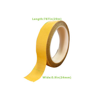 Easy to tear less prone to residue wear-resistant and stretch resistant thick and adhesive double-sided yellow mesh tape