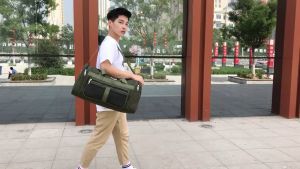 Túi trống xách tay đeo chéo sức chứa lớn chống thấm nước thời trang cho nam nữ đựng hành lý dáng thể thao