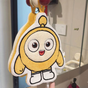 Thickened Coral Fleece Kitchen Towel Cartoon Egg Son Cute Hand Towel Hanging Absorbent No Shedding Household Cleaning Tool
