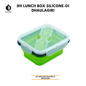 dhaulagiri lunch box silicone 01 - kotak makan dhaulagiri portable - free sendok garpu - tahan bocor - tempat makan