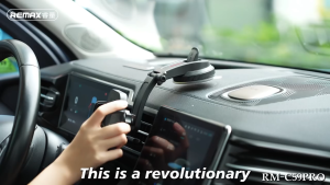 Original Remax RM-C59 Pro Height Adjustable Car Phone Holder Dashboard With Folding Suction Cup Base Pemegang Telefon Kereta