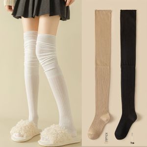 Knee Socks Womens Spring & Fall Hold-Ups Cotton Loose Stockings Thin Pregnant Womens Windproof Knee-Length Knee High Long Socks Summer