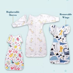 100% Cotton Newborn Baby Sleeping Bag Infant Zip Transitional Swaddle Blanket Wrap - MumOkay