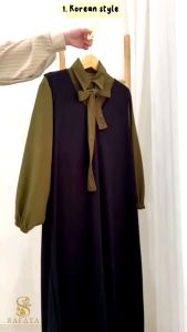 SET OVERALL 3 in 1 Stelan Korean Style terbaru 2024 SAFAYA MAISA DRESS Wanita Muslimah Kekinian