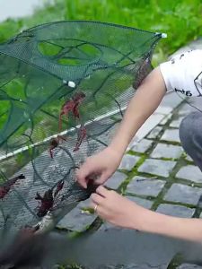 Upgrade Permainan Memancing Anda dengan Jaring Pancing Lipat Hexagonal Portabel - Ideal untuk Menangkap Udang dan Lebih Banyak Lagi!