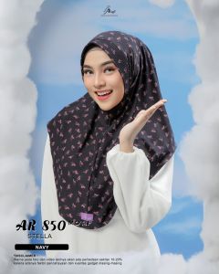 ARRAFI Hijab Instan AR 850 Motif Sport Stella Premium Pet Antem √ Armyna Hijab ||