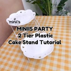 MINIIS PARTY Plastic Cake Stand Dessert Stand Dessert Tray Cake Stand Birthday 3 Tier Cupcake Stand White Dessert Plate
