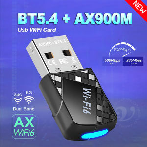900Mbps USB WiFi6 Bluetooth 5.4 Adapter Wireless 2 Antennas Dual Band 2.4G/5.8GHz WiFi Dongle Network For Win10/11 DRIVER FREE