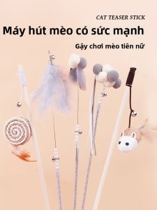 XIAOGUSHI | Interactive Self-Entertainment Kitten Teaser Wand with Bell Durable Adjustable Heads