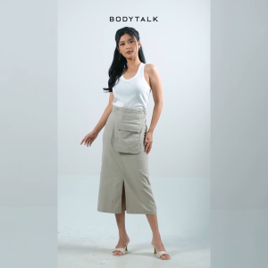 Bodytalk Rok Midi Wanita Clarissa Khaki Online 52023T5KH