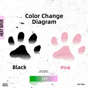JIEXI | Temperature Changing Colorful Tattoo Sticker Cute Cat Paw Design