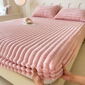 Warm and Anti-slip Rabbit Fur-like Bed Skirt