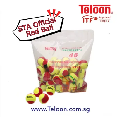 48 RED Balls | STA OFFICIAL BALL | ITF APPROVED | Stage 3 | RED | 5-8 Years | 48 Balls in Poly Bag
