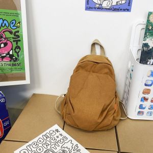 Backpack Ransel Kanvas Simple Kasual Tas Punggung Anak Sekolah RK017