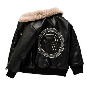 Boys Plush Jacket Thick Winter Casual Overcoat 2024 New Kids Leather Coat for Teenagers Outerwear Clothes