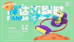 Childrens wrist water gun toy mini Panda press water gun four-dimensional creative backpack water gun toy
