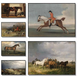 Jigsaw Puzzle for Adults 1000Pieces Vintage Horse Dog Grassland Scenery Paper Puzzle Home Wall Decoration Gift Idea