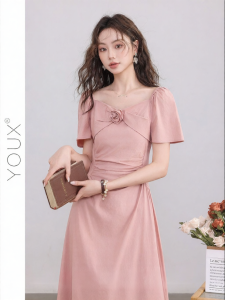 YOUXIANG | Đầm Giảm Cân Thời Trang Hoa Hồng