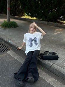 American Style Loose Cotton Short Sleeve T-Shirt Womens Summer New Fashion Casual Top Oversize Half Sleeve round Neck Print