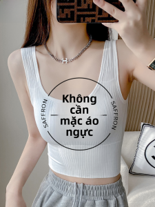 MiiOW | Áo ba lỗ không dây một mảnh dành cho nữ MiiOW Cat Person Sweet Style Pure Color U-neck Lót ngực Áo lót mùa xuân hè