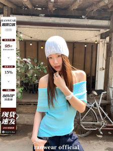 Ranwear เสื้อเชิ้ตคอวีแขนสั้นผ้าฝ้ายเนื้อนุ่มสไตล์หวาน ทรงเข้ารูป แขนกุด เซ็กซี่ สำหรับผู้หญิง ฤดูใบไม้ผลิ 2025