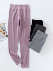 กางเกงขายาวทรงสลิมฟิตเอวสูงผ้าฝ้ายแท้ ผ้ากำมะหยี่ อบอุ่น กางเกงขายาวผู้หญิง ผ้าฝ้ายผสมยืดหยุ่น ระบายอากาศได้ดี สำหรับฤดูใบไม้ร่วงและฤดูหนาว