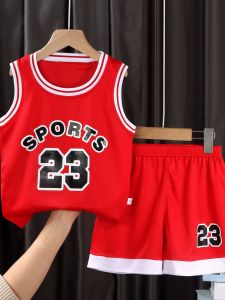 Kids Basketball Uniform Set Quick Dry Outdoor Sports Clothes Sleeveless Training Suit Ball Jersey for Childrens Fitness