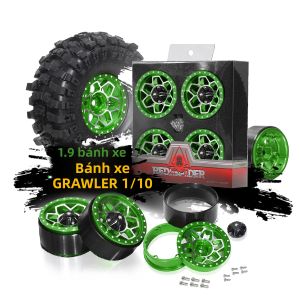 Mâm Xe Hợp Kim Nhôm RED SPIDER 1.9 Inch Kiểu Beadlock Vành Sâu 67g Dành Cho Xe RC Crawler 1/10 SCX10 TRX4 VS4-10 Gen8 R187 Siêu Bền