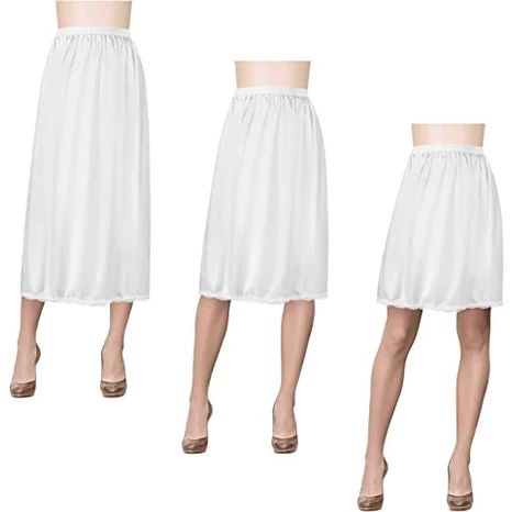 Half Slip Skirt White Below Knee Length Premium Cotton with Lace Halfslip  Regular Demi Midi Lazada PH