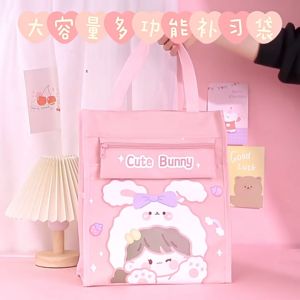 Student Tote Bag Large Capacity Waterproof Book Bag Hand-Carry School Tutorial Bag