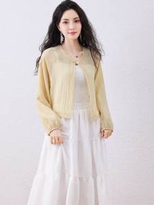 เสื้อเชิ้ตแขนยาวบางระบายอากาศได้ดี ทรงหลวม เสื้อคลุมปรับอากาศ คลุมไหล่ ป้องกันแสงแดด สำหรับผู้หญิง