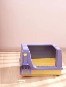 Pet World Luxury Semi Opened High Fence Square Cat Litter Box FREE Scoop Cat Toilet / Litter Pan / Tandas Kucing