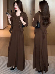 Fashion Dress Suit Womens 2024 Spring & Fall New Arrival Western Style Slimming Cardigan Vest Skirt Age-Reducing Three-Piece Suit