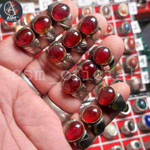 Cincin merah Ring Monel Anti Karat Anti Kusam 18x13 dengan Batu Pirus dan Varian Size 75-95