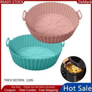 Air Fryer Silicone Pot 2 Pcs Air Fryer Silicone Liners Food Safe Non Stick Air fryers Basket Oven Accessories Reusable Replacement of Flammable Parchment Liner Paper Fits 3QT - 5QT Air Fryer