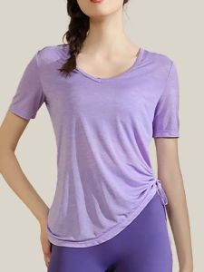 YANSE | Breathable Loose Irregular Womens Sports T-Shirt for Running Cycling Fitness Yoga