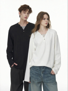 FORNINES | Bamboo Jersey Two-in-One Henley T Shirt