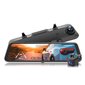 V380 PRO 10 Inch Dashcam 1080P+720P Full HD IPS Touch Screen With Night Vision G-sensor Loop Recording 24H Monitor Front and Rear Camcorders Parking Camera