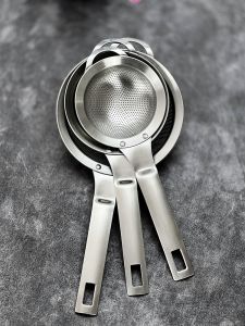 Food Grade 304 Stainless Steel Sieve Spoon Filter Soy Milk Fine Mesh Net Scoop Oil Dough Floss Kitchen Cooking Utensil