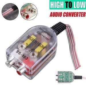 Car Speaker To RCA Level Adaptor SS-103 High to Low Sockets Auto Line Out Audio Comverter Sound Subwoofer Amplifier Adjustable