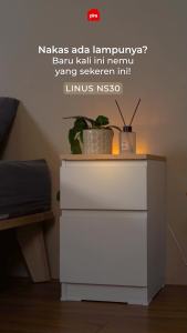 PIRA - LINUS NS30 Meja Nakas / Meja Samping / Meja Sudut / Lemari Laci dengan Lampu Tidur