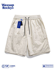 กางเกงขาสั้นผ้าไนลอนแห้งเร็วสำหรับผู้ชาย WASSUP กางเกงขายาวทรงตรงลำลองสไตล์อเมริกัน ผ้าไหมน้ำแข็ง 5 จุดสำหรับฤดูร้อน