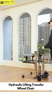 Stainelss Steel Hydraulic Lifting Transfer Wheelchair With 180° Split Seat Transfer Chair